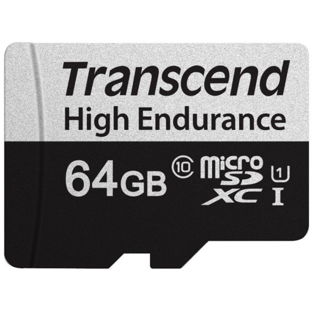 Карта пам'яті Transcend microSD   64GB C10 UHS-I U1 High Endurance (85TB)