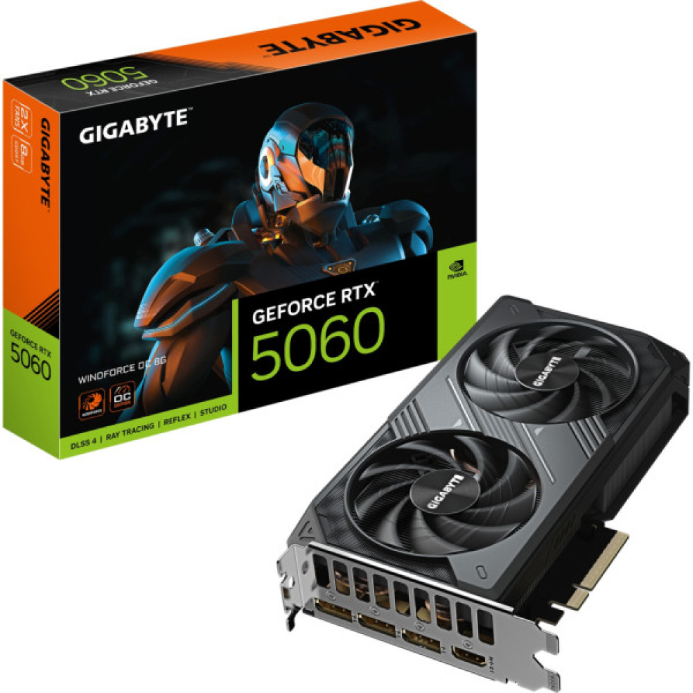 Відеокарта GIGABYTE GeForce RTX5060 8Gb WINDFORCE OC (GV-N5060WF2OC-8GD)