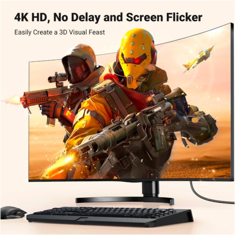 Кабель мультимедійний DisplayPort M to HDMI M 2.0m V2.0 4K30Hz DP125 black UGREEN (35842)