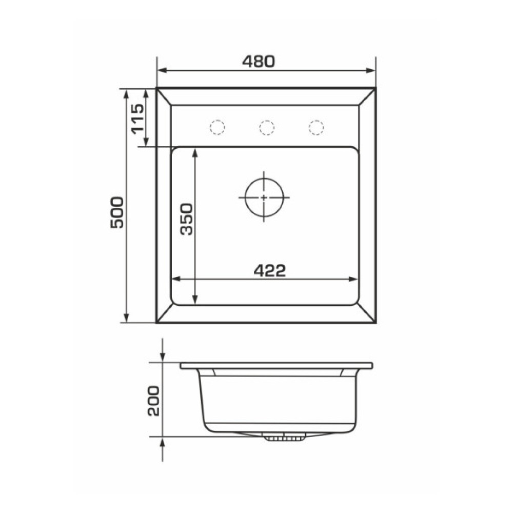 Мийка кухонна GRANADO MERIDA black shine (gr0301)