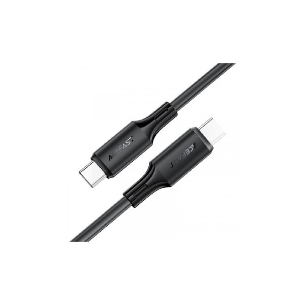 Дата кабель USB-C to USB-C 1.2m 3A 60W silicone black Acefast (6974316284161)