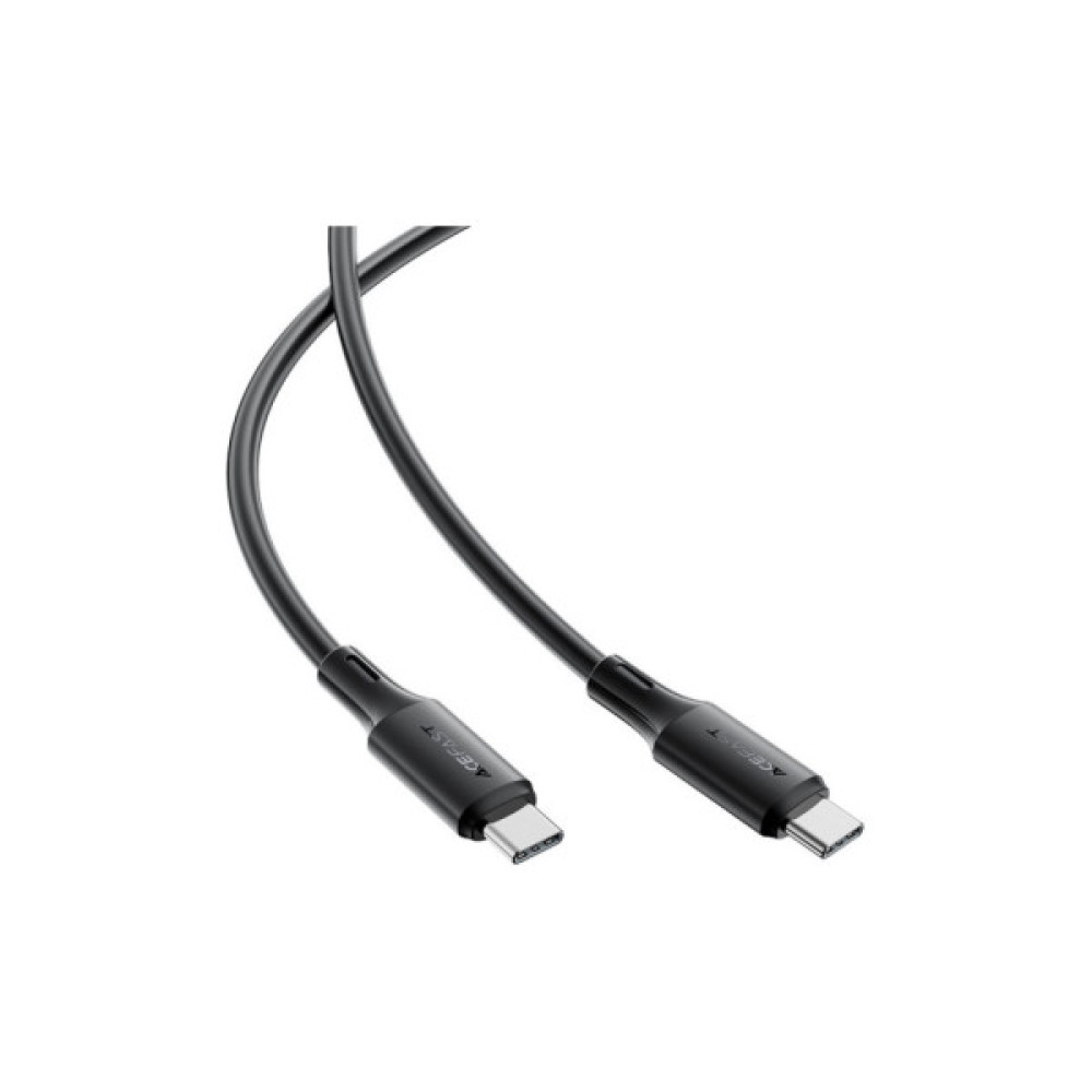Дата кабель USB-C to USB-C 1.2m 3A 60W silicone black Acefast (6974316284161)