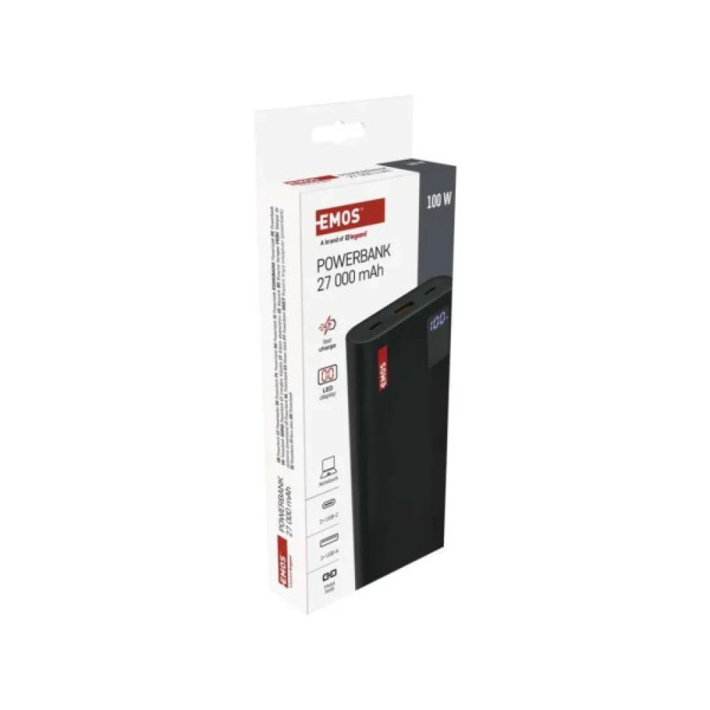Батарея універсальна EMOS 27000mAh NTBF30, 100W, Pass-through, black (B0561B)