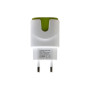 Зарядний пристрій Patron 2xUSB 2.0 2A/1A white/green (PN-2USB-220V-G)