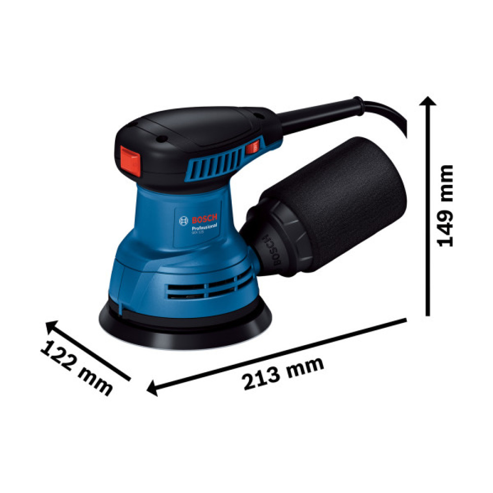 Шліфмашина ексцентрикова Bosch Professional GEX 125 250Вт 125мм 7500-12000об·хв 1.4кг