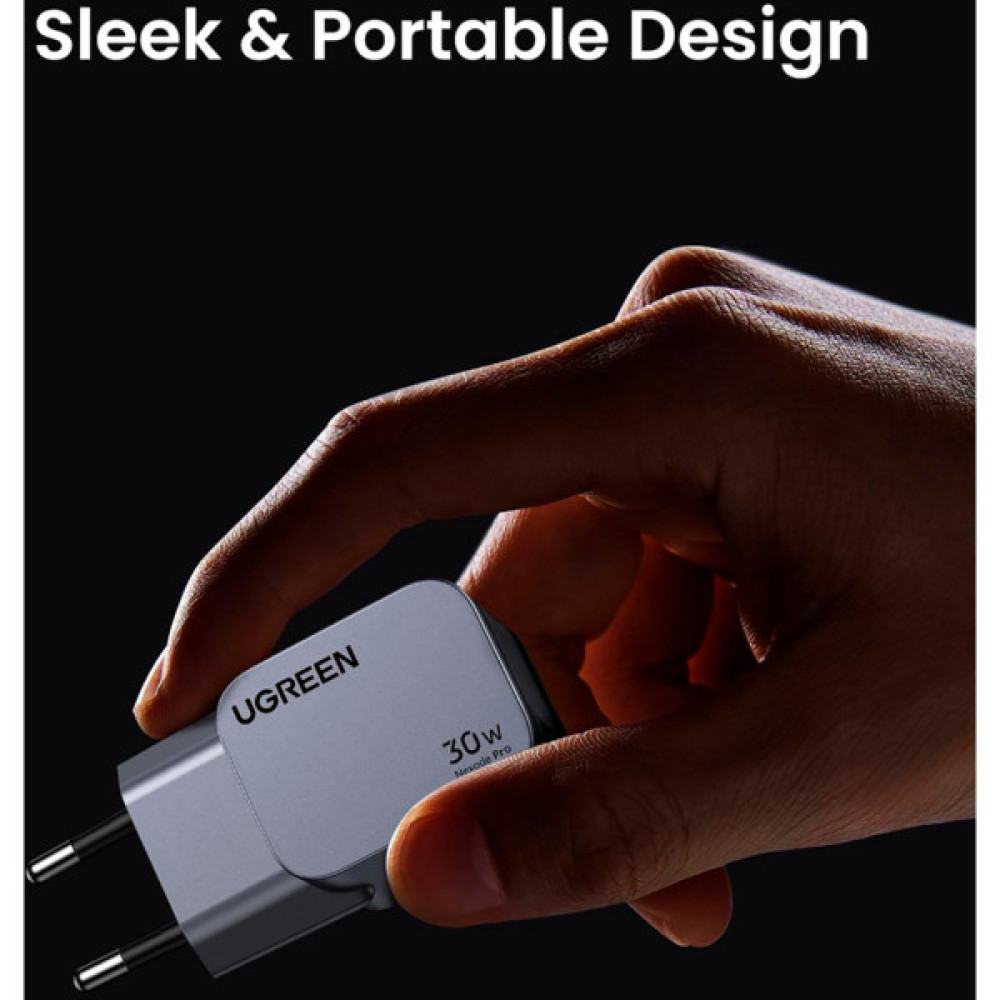 Зарядний пристрій Ugreen USB-C PD30W GaN X703 gray (35006)