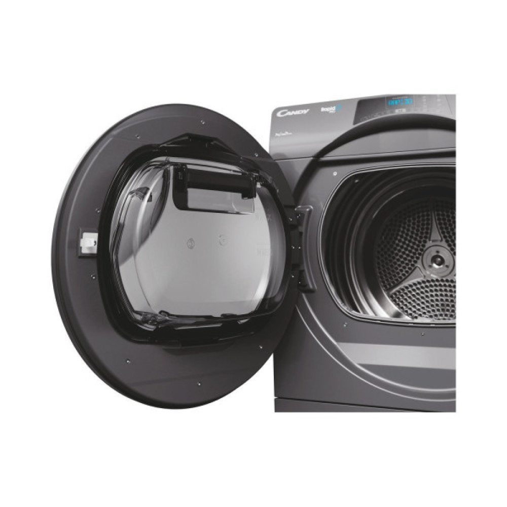 Сушильна машина Candy тепловий насос, 7кг, A++, 48,6см, дисплей, Wi-Fi, cріблястий