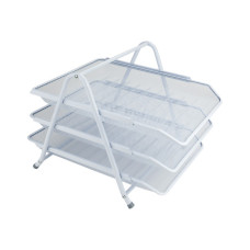 Лоток для паперів Axent горизонтальний 3-в-1, металевий, білий (2122-21-A)