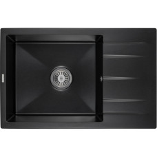 Мийка кухонна GRANADO NAVIA black shine з сифоном (775*495mm.) (gr3801)