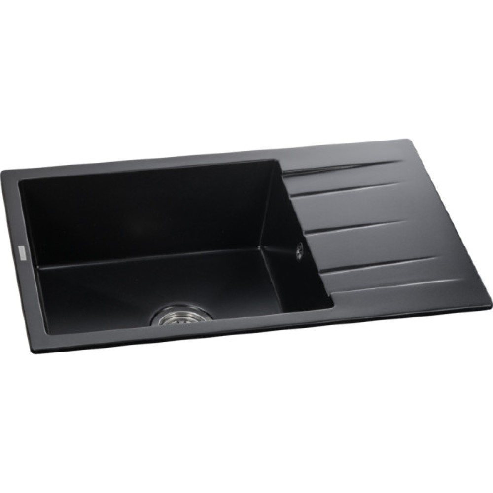 Мийка кухонна GRANADO NAVIA black shine з сифоном (775*495mm.) (gr3801)
