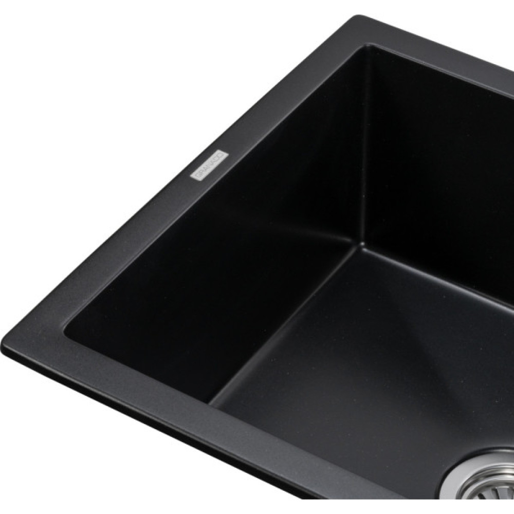 Мийка кухонна GRANADO NAVIA black shine з сифоном (775*495mm.) (gr3801)