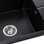 Мийка кухонна GRANADO NAVIA black shine з сифоном (775*495mm.) (gr3801)