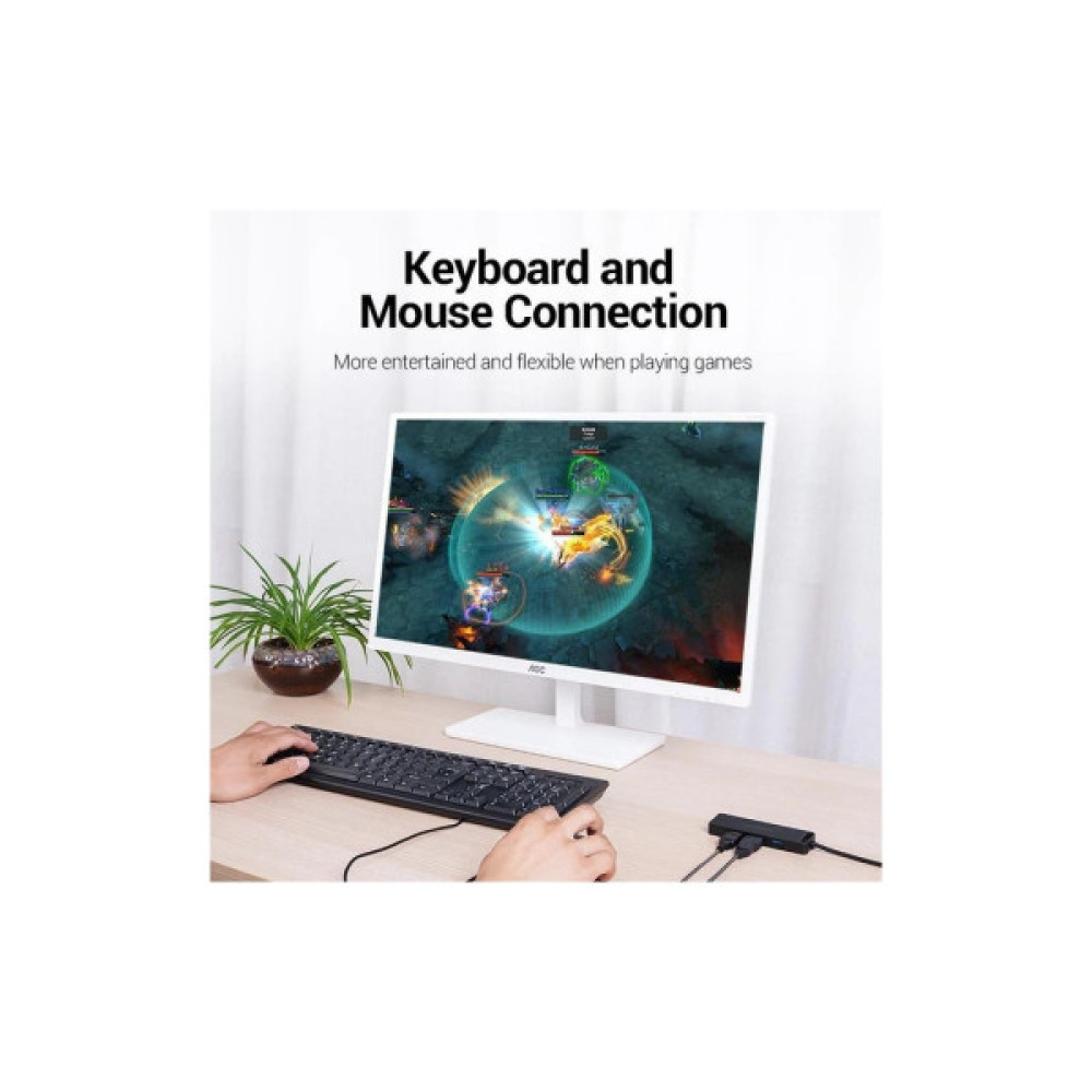 Зчитувач флеш-карт USB 3.0 to SD/TF 0.15m black Vention (CLPBB)