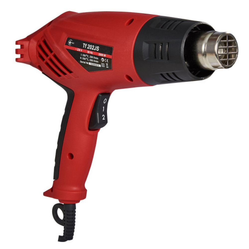 Будівельний фен Vitals Tf 202JS, 2000W, 350/550°C, 260–550л/хв, 0.72кг (52099)