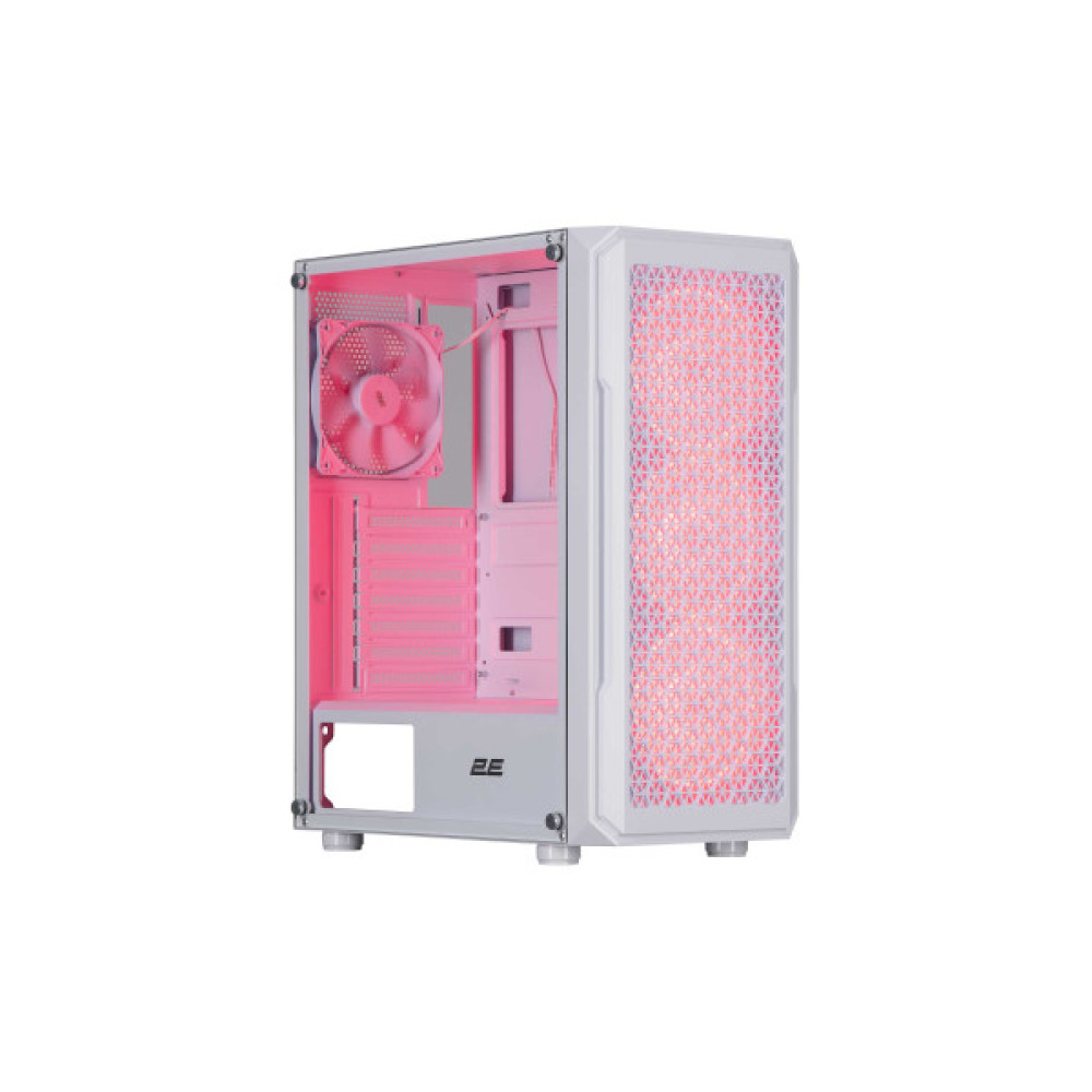 Корпус 2E GAMING Hexagon G338W без БЖ 2xUSB3.0, 1xUSBType-C, 3x120мм ARGB, 1x120мм, VGA 330мм, LCS ready, HUB, TG Side Panel, ATX, білий