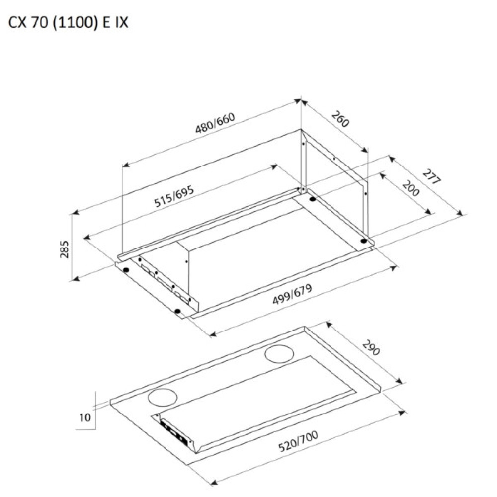 Витяжка кухонна Pyramida CX 70 (1100) E IX