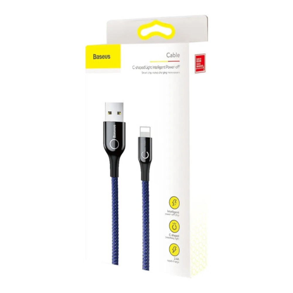 Дата кабель USB 2.0 AM to Lightning 1.0m 2.4A blue Baseus (CALCD-03)