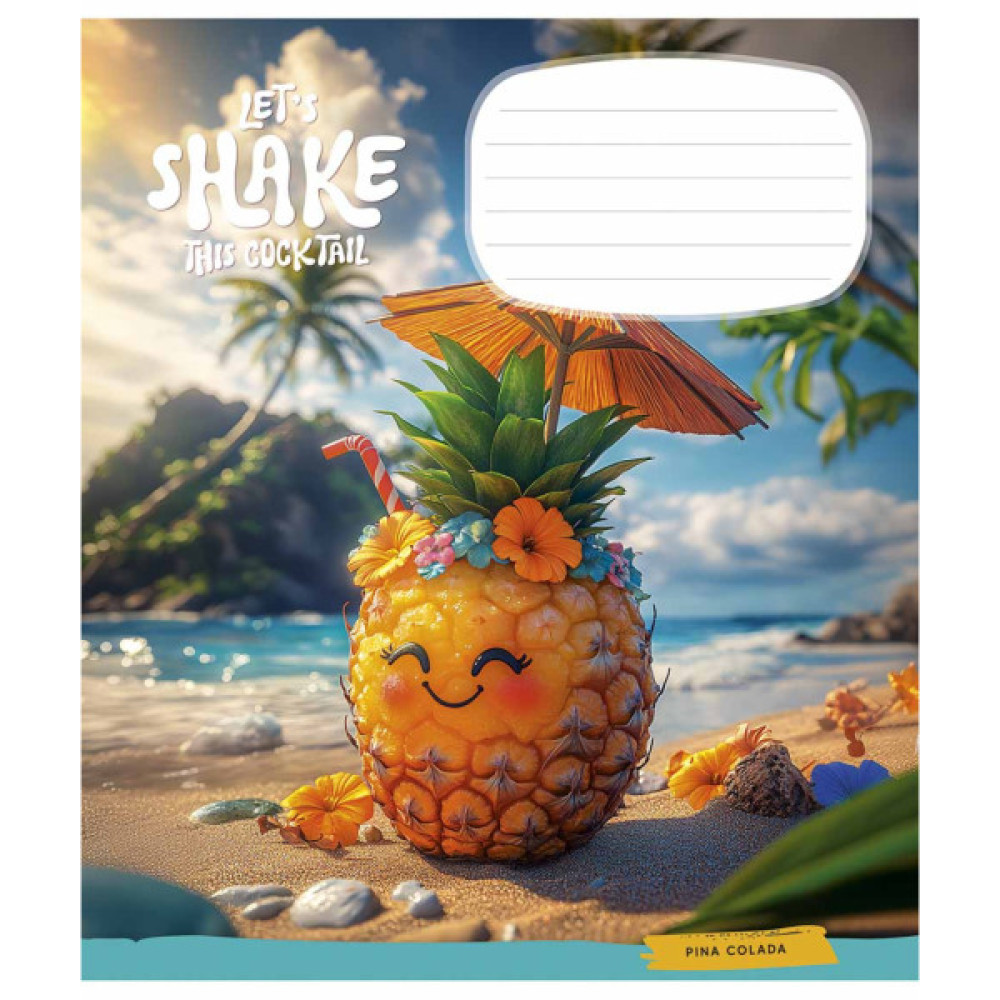 Зошит Школярик Exotic drinks 12 аркушів коса лінія (012-3541C)