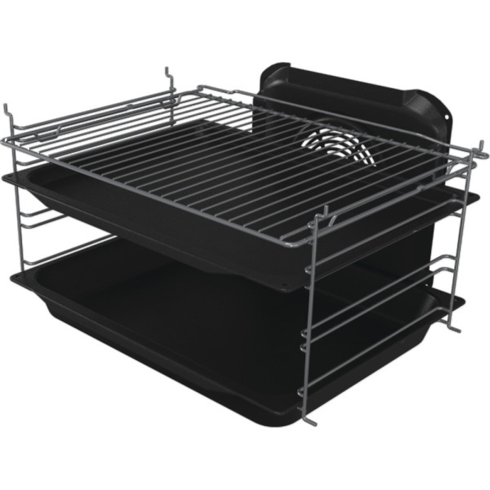 Плита Gorenje комбінована, 71л, 60x60см, дисплей, IconLed, чавун, білий