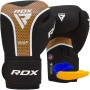 Боксерські рукавички RDX Aura Plus T-17 Black Golden 16 унцій (BGR-T17BGL-16OZ+)