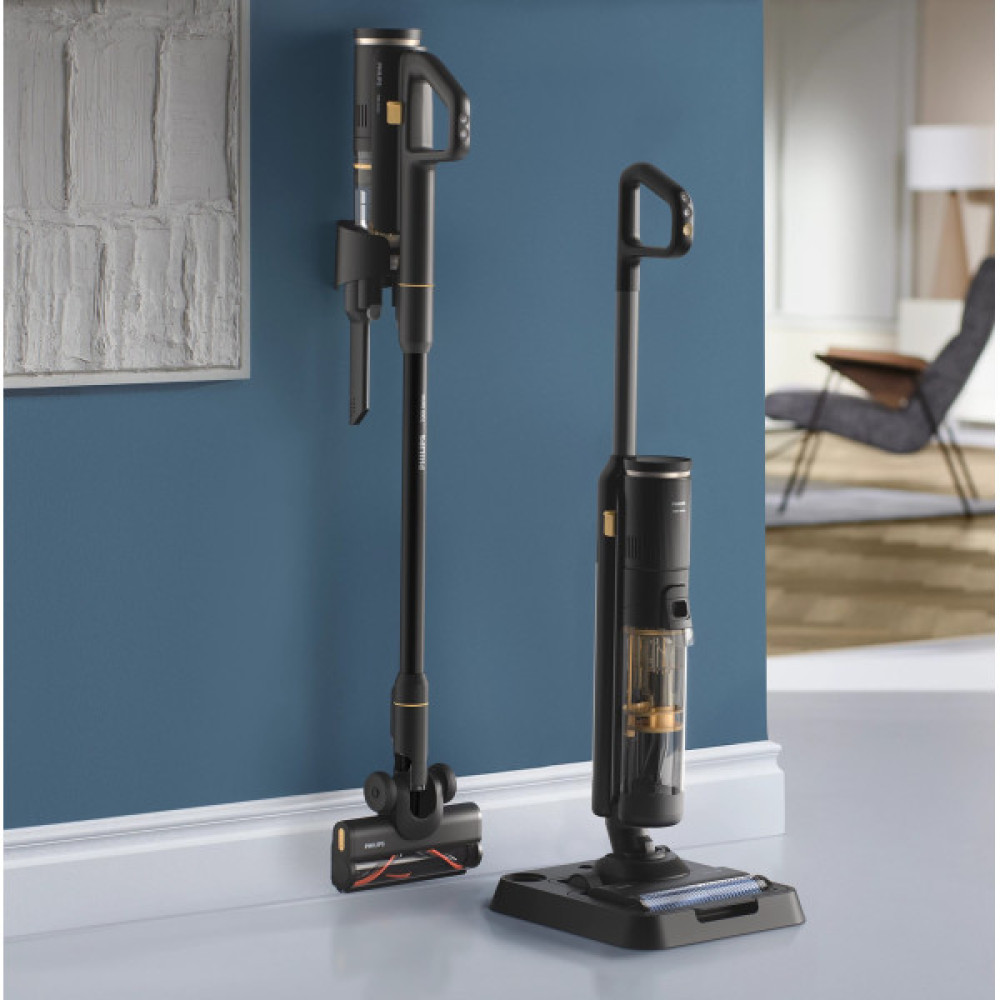 Пилосос Philips безпровідний Series 7000 AquaTrio, вологе прибирання, конт пил -0.42л, автон. робота до 45хв, PowerCyclone Aqua, чорний