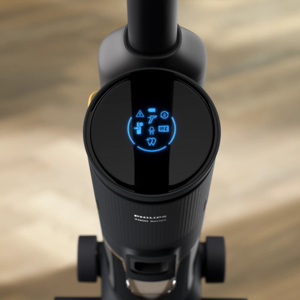 Пилосос Philips безпровідний Series 7000 AquaTrio, вологе прибирання, конт пил -0.42л, автон. робота до 45хв, PowerCyclone Aqua, чорний