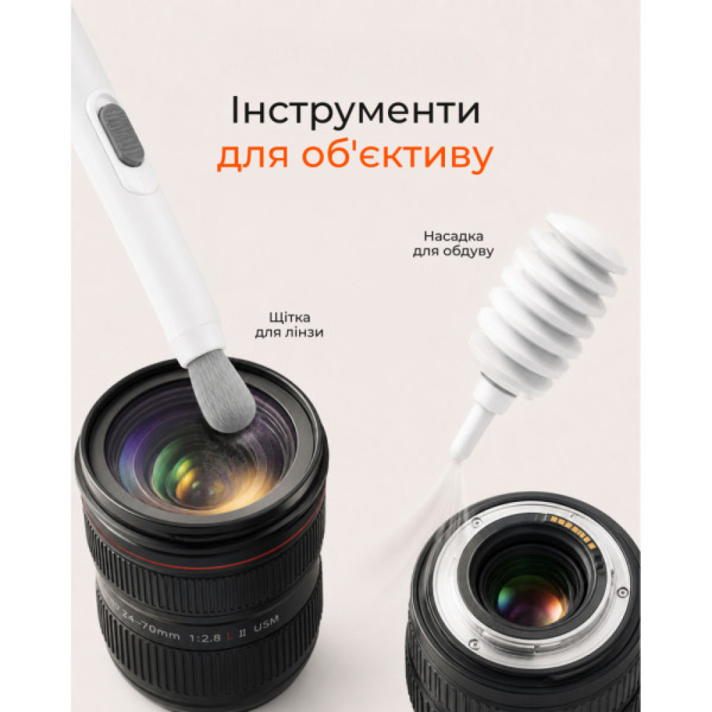 Універсальний чистячий набір 2E Multifinctional cleaning kit 20in1 white-orange (2E-SK20IN1)