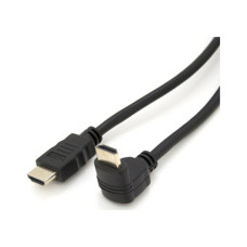 Кабель мультимедійний HDMI M to HDMI M 1.0m V1.4 90° corner black Merlion (YT-HDMI(M)/(M)HS-1.0m/90°)