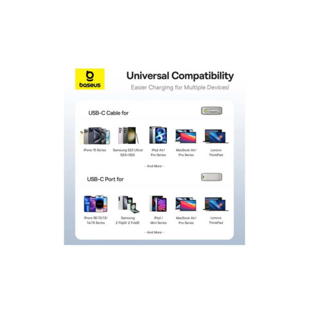 Батарея універсальна Baseus Free2Pull 20000mAh 65W, PD/3.0, QC/3.0, Lunar gray (P10073700843-00)