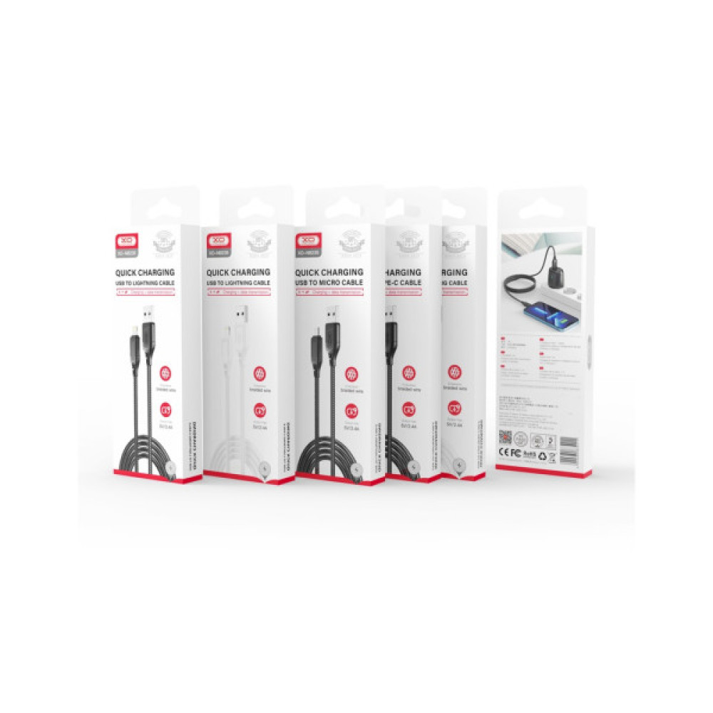 Дата кабель USB 2.0 AM to USB-C 1.0m braided black XO (NB235_C_Black)