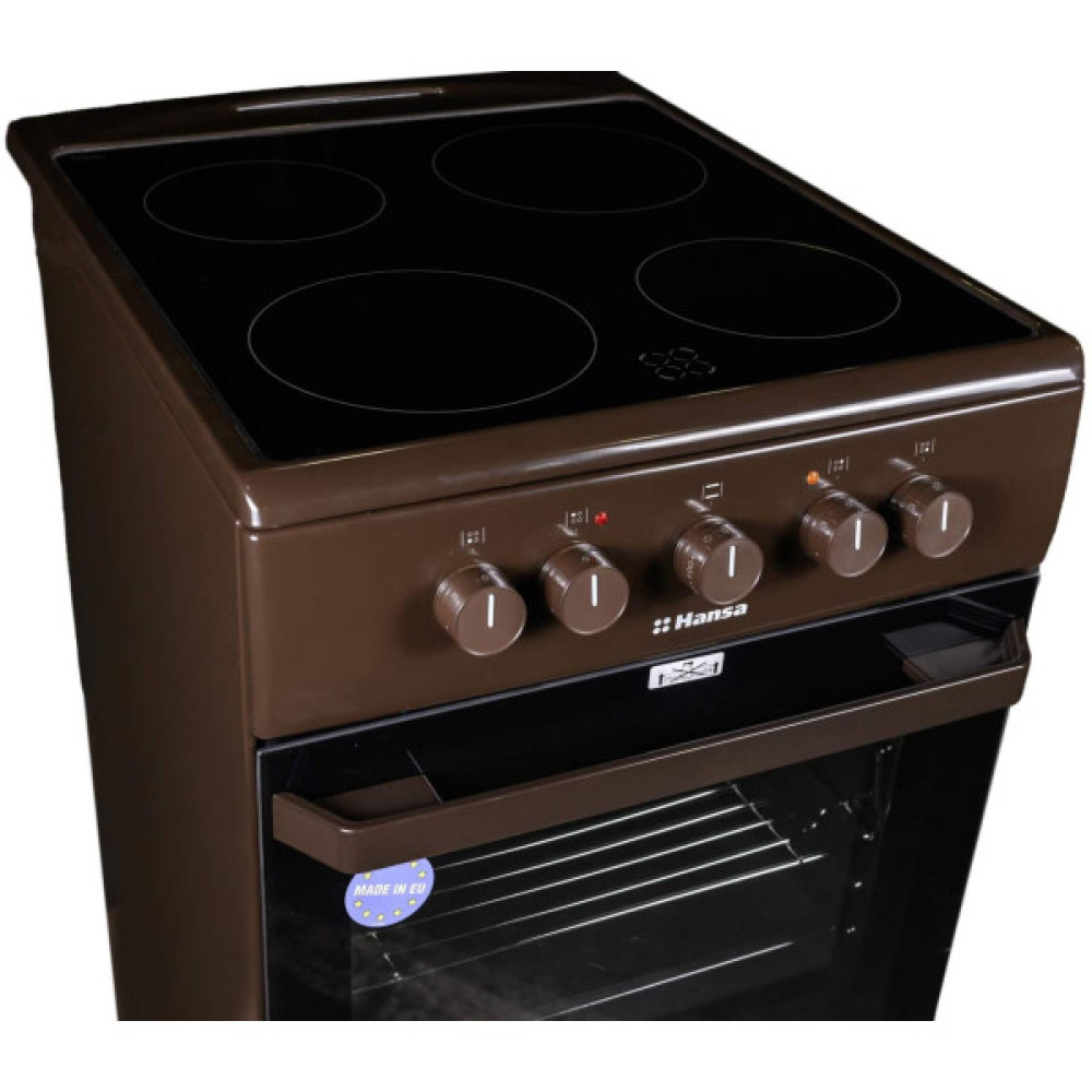 Плита Hansa електрична склокерамічна, 50х60см, 68л, коричневий