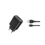 Зарядний пристрій XO L54 2xUSB 12W + cable USB to Lightning black (XO-L57-LGHT-BK)