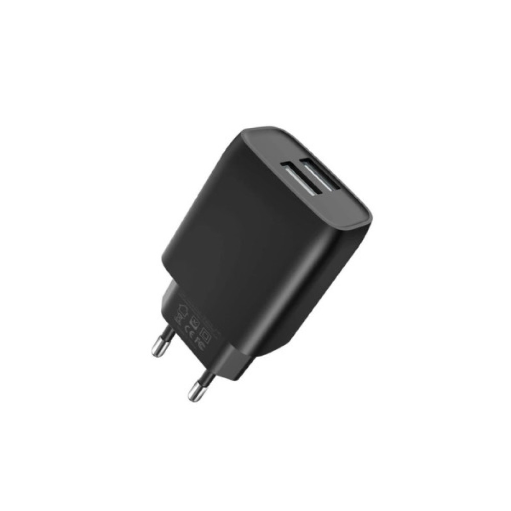Зарядний пристрій XO L54 2xUSB 12W + cable USB to Lightning black (XO-L57-LGHT-BK)