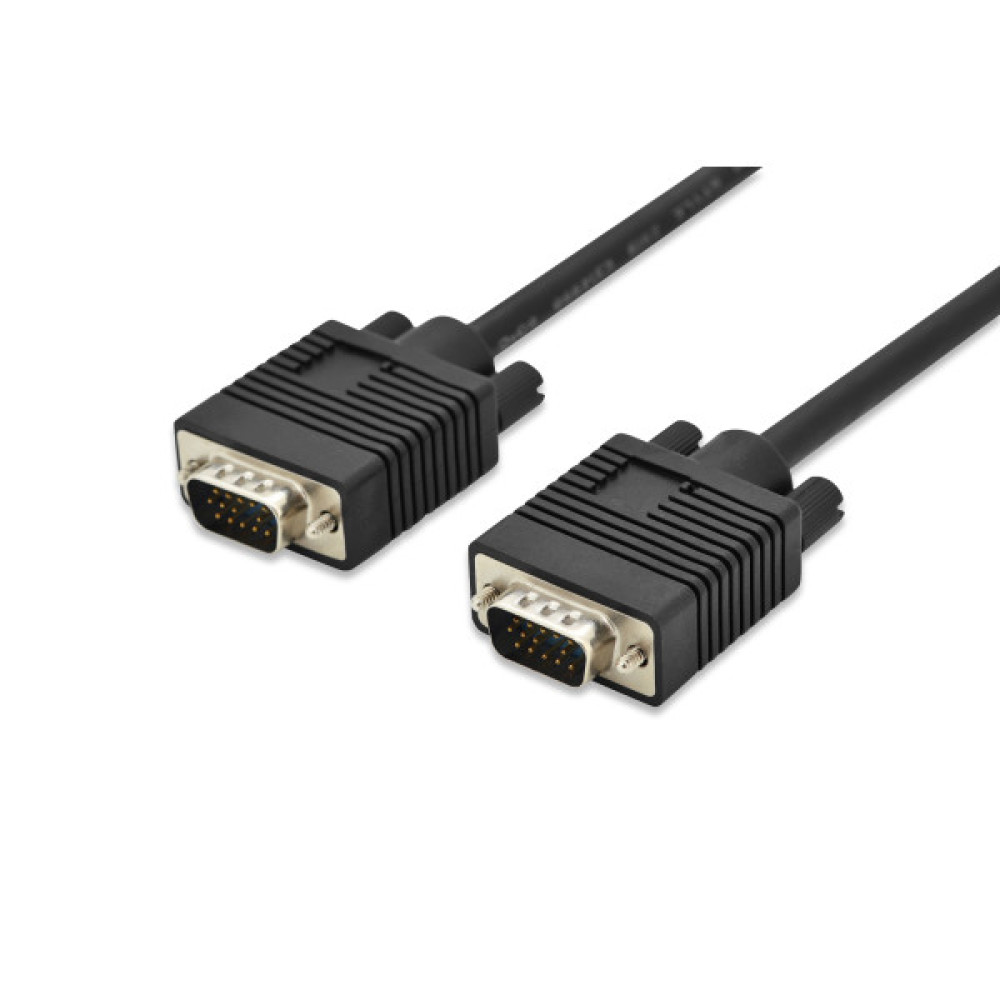 Кабель DIGITUS VGA, M/M, 2 х феррит, 3м, чорний