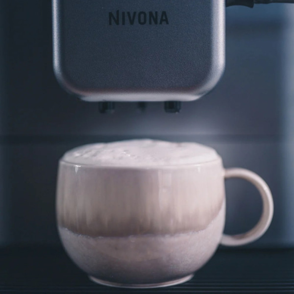 Кавомашина Nivona CafeRomatica, 1.8л, зерно+мелена, автомат.капуч, дисплей, авторецептів -9, пригот, холодної кави, перлинно-блакитний