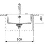 Мийка кухонна Franke Maris, фраграніт, прямокутник, без крила, 553х433х200мм, чаша - 1, врізна, MRG 110-52, онікс