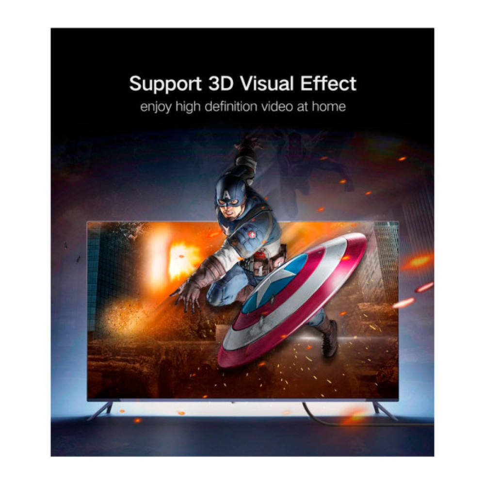Кабель мультимедійний HDMI M to HDMI M 10.0m HD104 black Ugreen (10110)