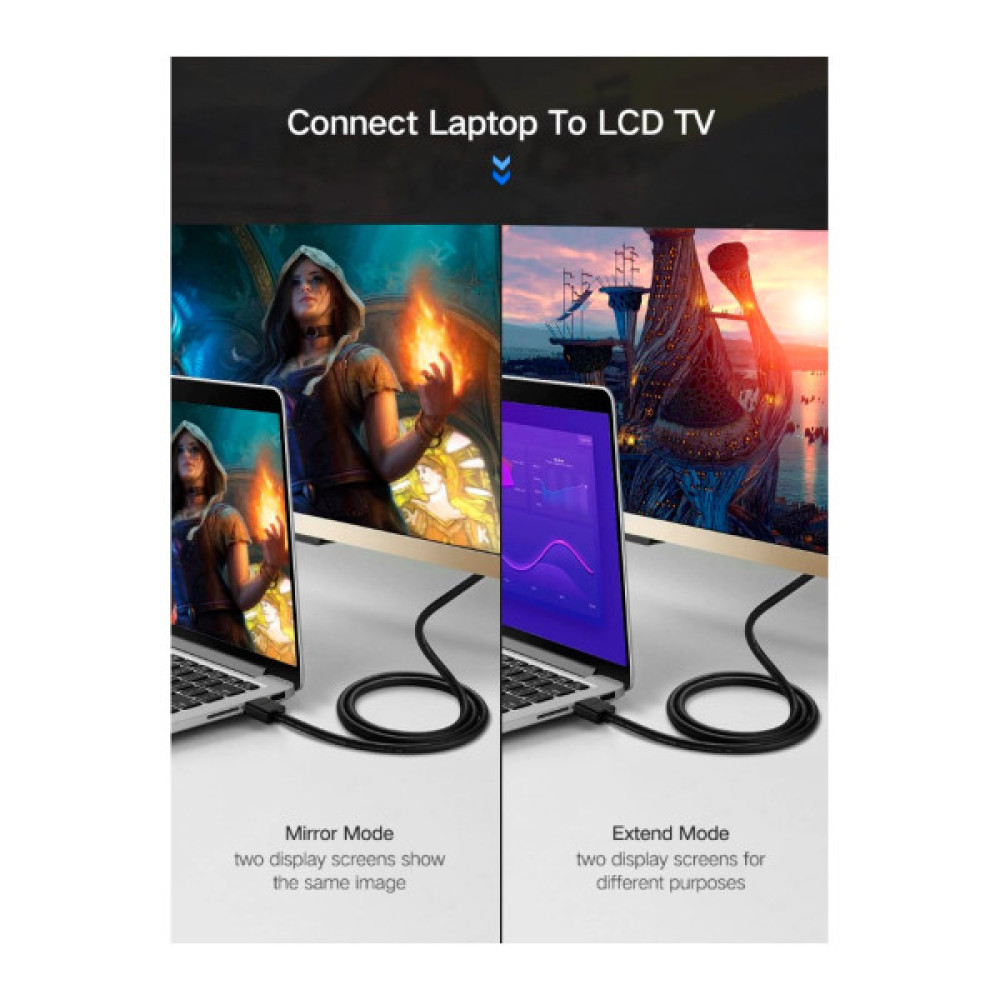 Кабель мультимедійний HDMI M to HDMI M 10.0m HD104 black Ugreen (10110)