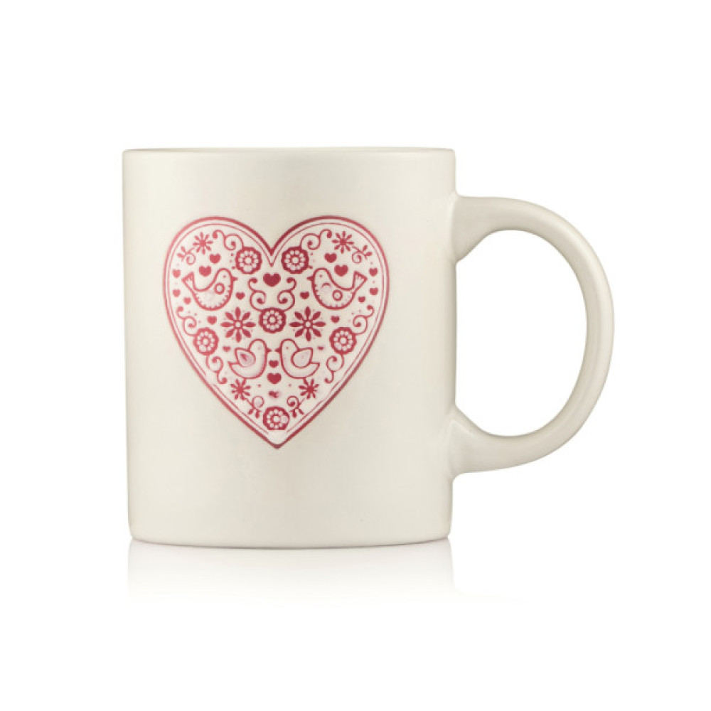 Чашка Ardesto Heart, 320мл, кераміка, білий (AR3074W)