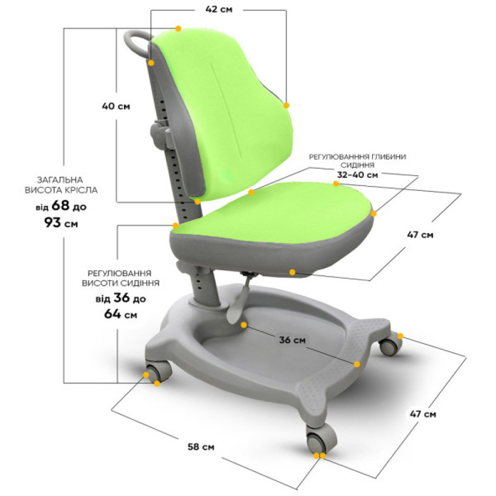 Дитяче крісло ErgoKids GT Y-402 ortopedic green (Y-402 KZ)