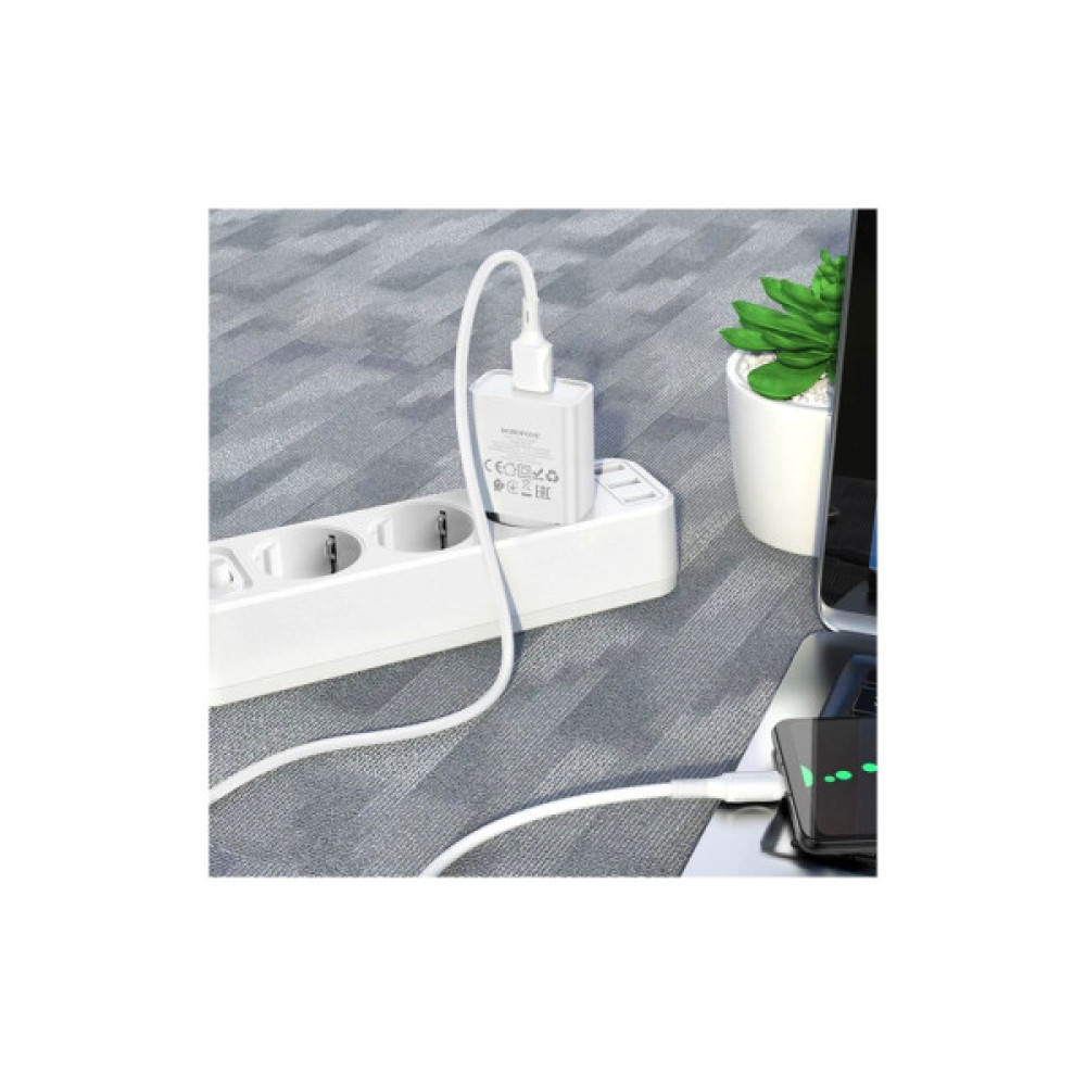 Зарядний пристрій BOROFONE BA74A Aspirer USB + cable USB to Micro 5P White (6974443388664)