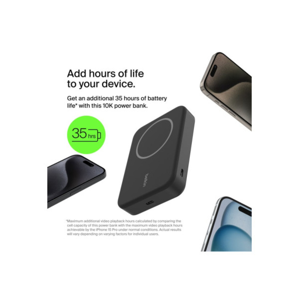 Батарея універсальна Belkin 10000mAh MagSafe Wireless Qi2 Black (BPD008BTBK)