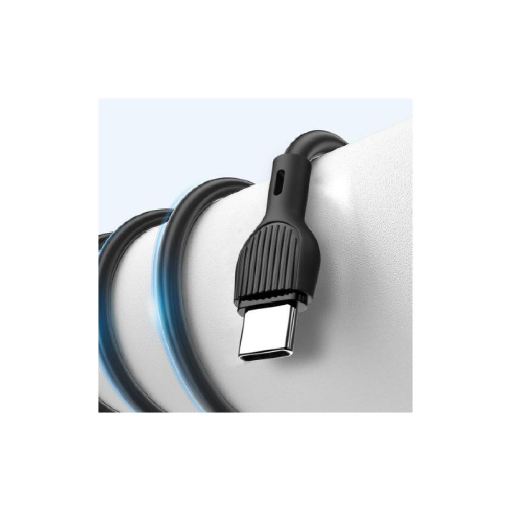 Дата кабель USB 2.0 AM to USB-C 1.0m 2.1A black XO (XO-NB200-TC-1-BK)