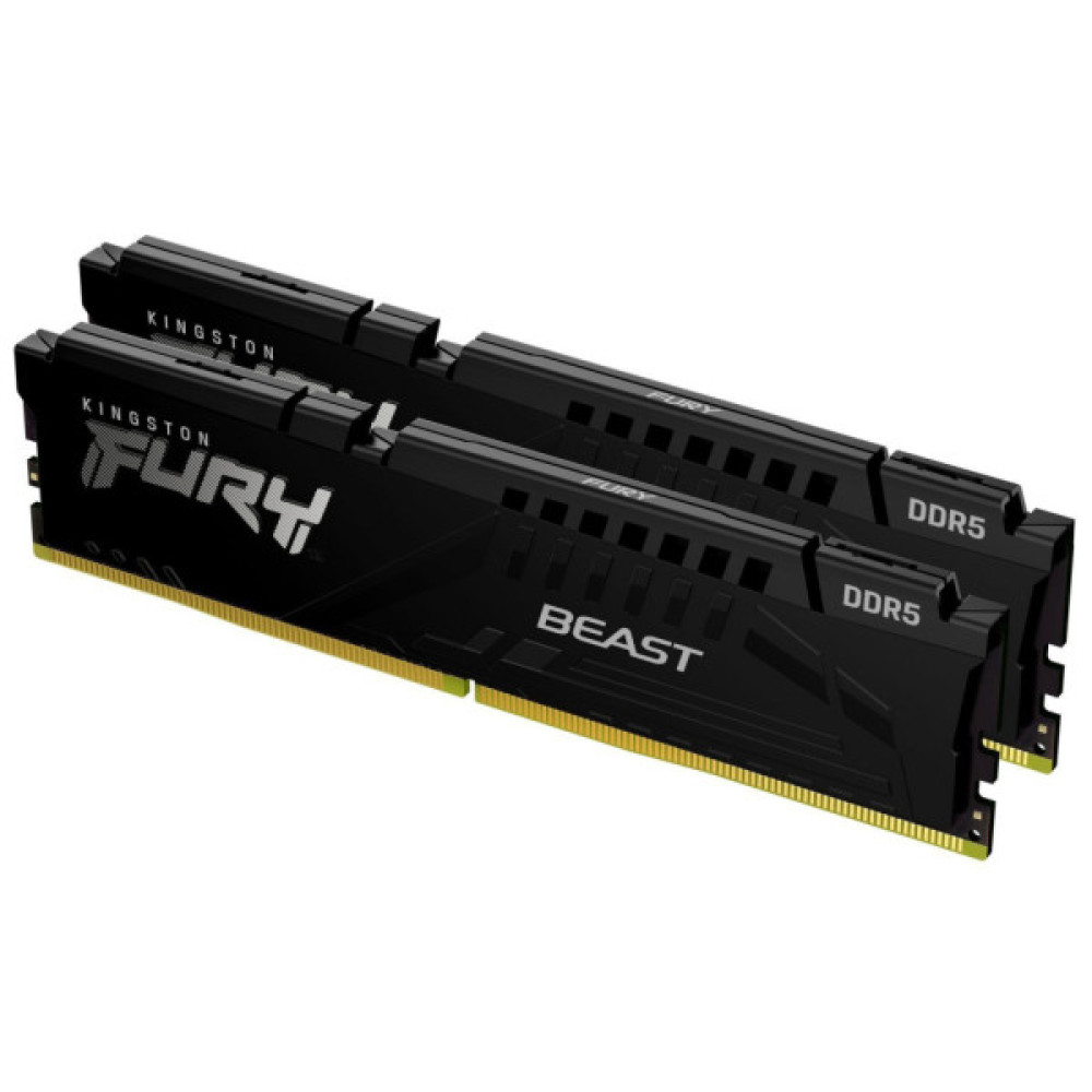 Модуль пам'яті для комп'ютера DDR5 64GB (2x32GB) 5600 MHz Beast EXPO Black Kingston Fury (ex.HyperX) (KF556C40BB2K2-64)