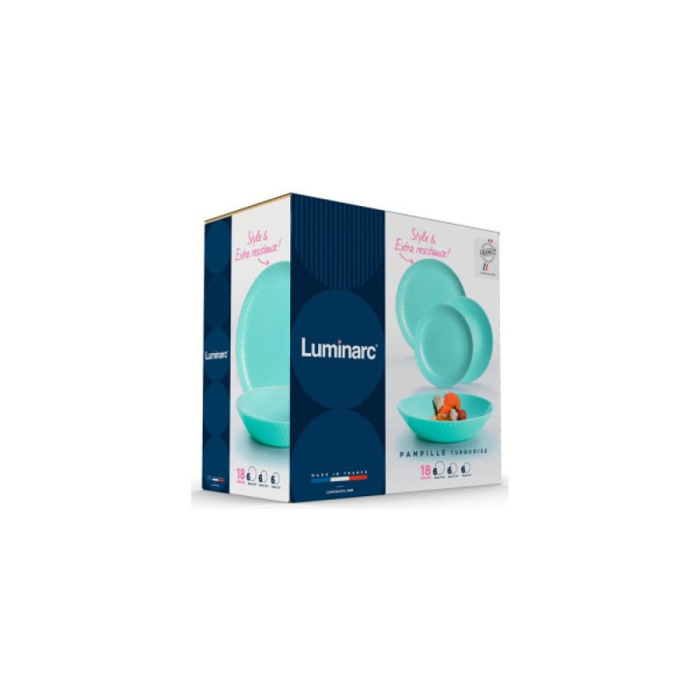 Столовий сервіз Luminarc Pampille Бірюзовий 18 предметів (Q6154)