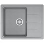 Мийка кухонна Franke Basis, фраграніт, прямокутник, з крилом, 620х500х200мм, чаша - 1, накладна, BFG 611-62, сірий камінь