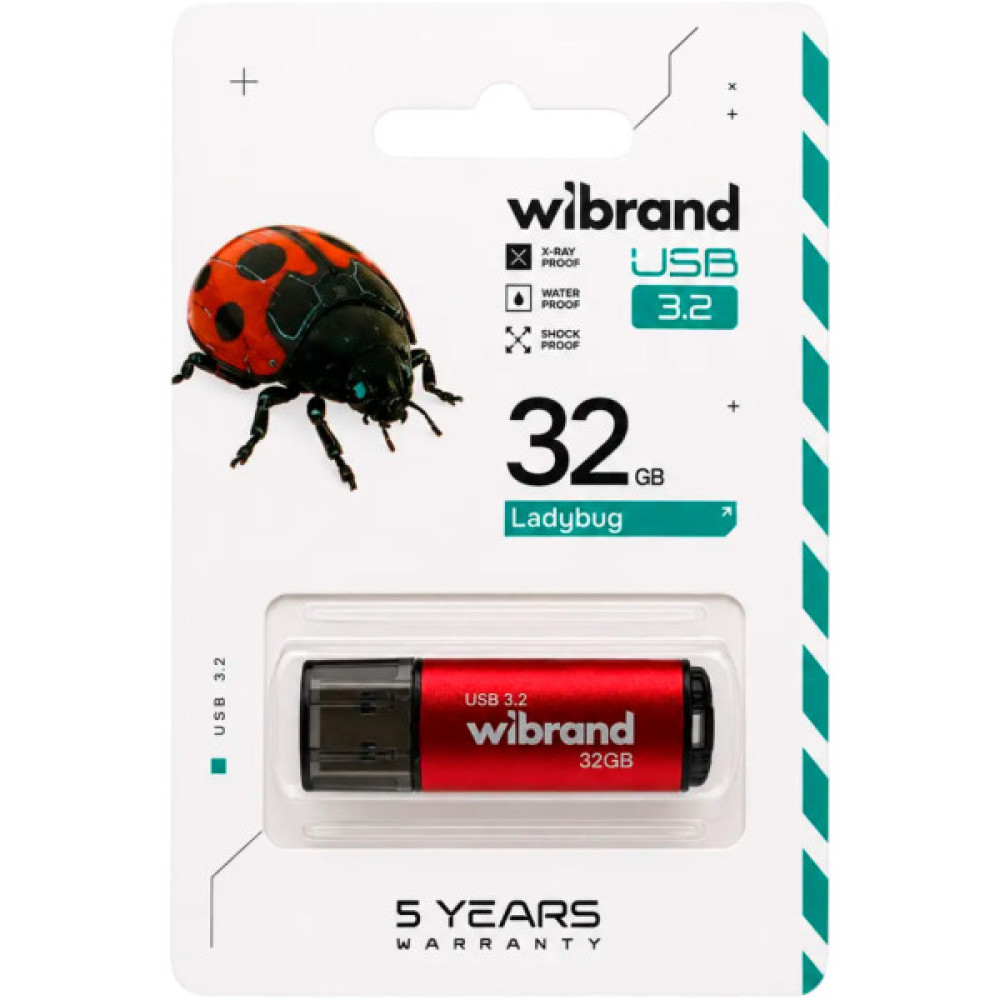 USB флеш накопичувач Wibrand 32GB Ladybug Red USB 3.2 (WI3.2/LB32P10S)