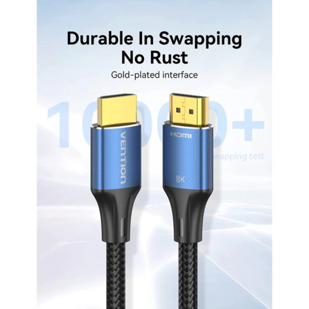 Кабель мультимедійний HDMI M to HDMI M 5.0m 8K60Hz cotton braided blue Vention (ALGLJ)
