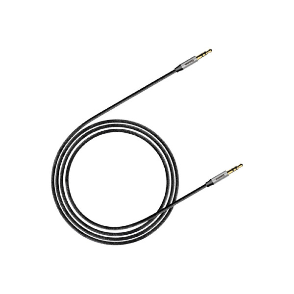 Кабель мультимедійний 3.5mm M to 3.5mm M 1.0m silver-black Baseus (CAM30-BS1)