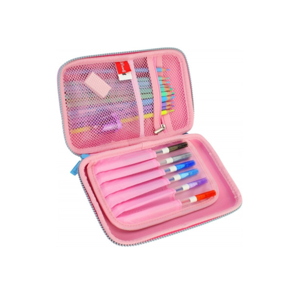 Пенал Cool For School 1 відділення з органайзером фуксія (QT-5627-Rosered)
